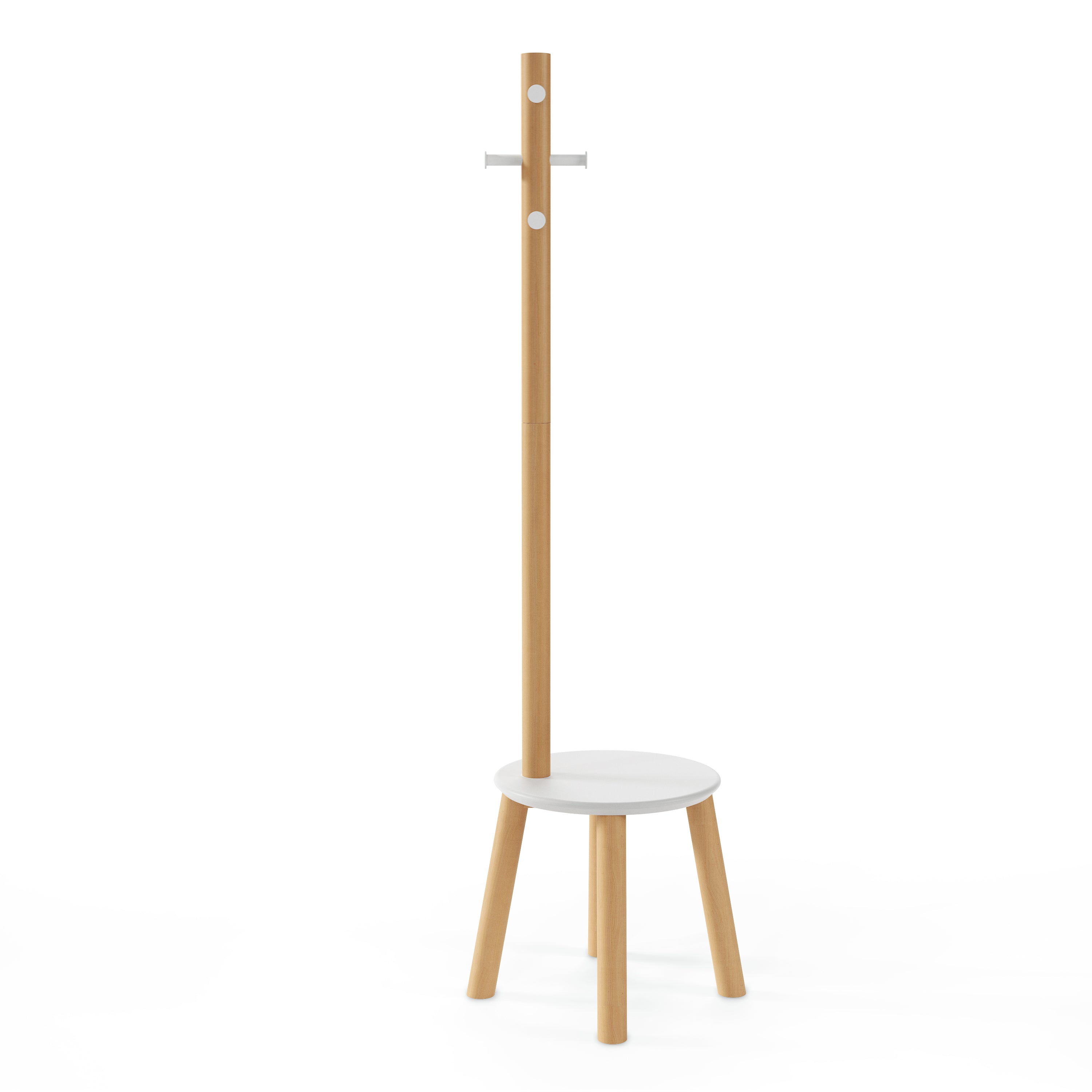 UMBRA Pillar Stool/Coatrack - White/Natural