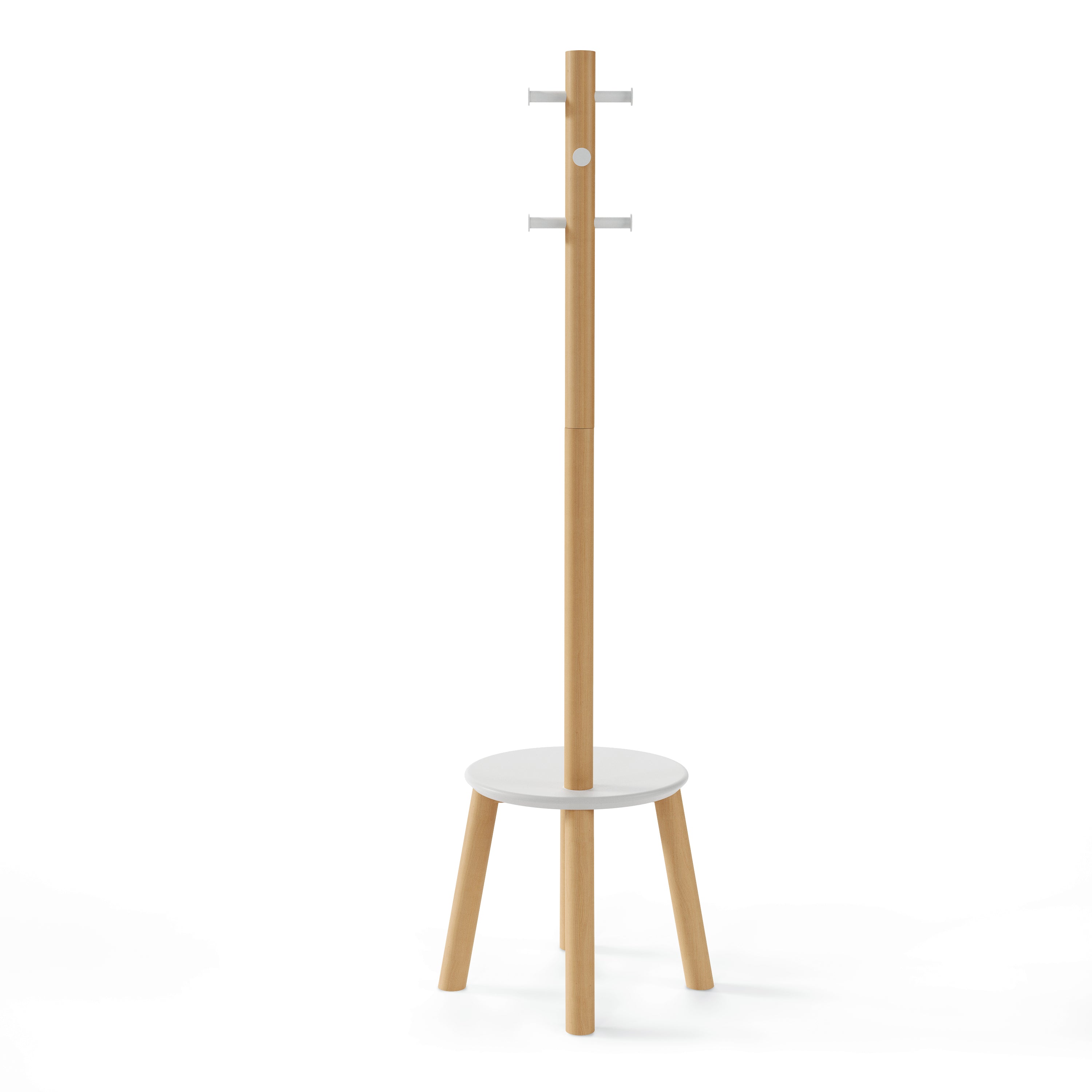 UMBRA Pillar Stool/Coatrack - White/Natural