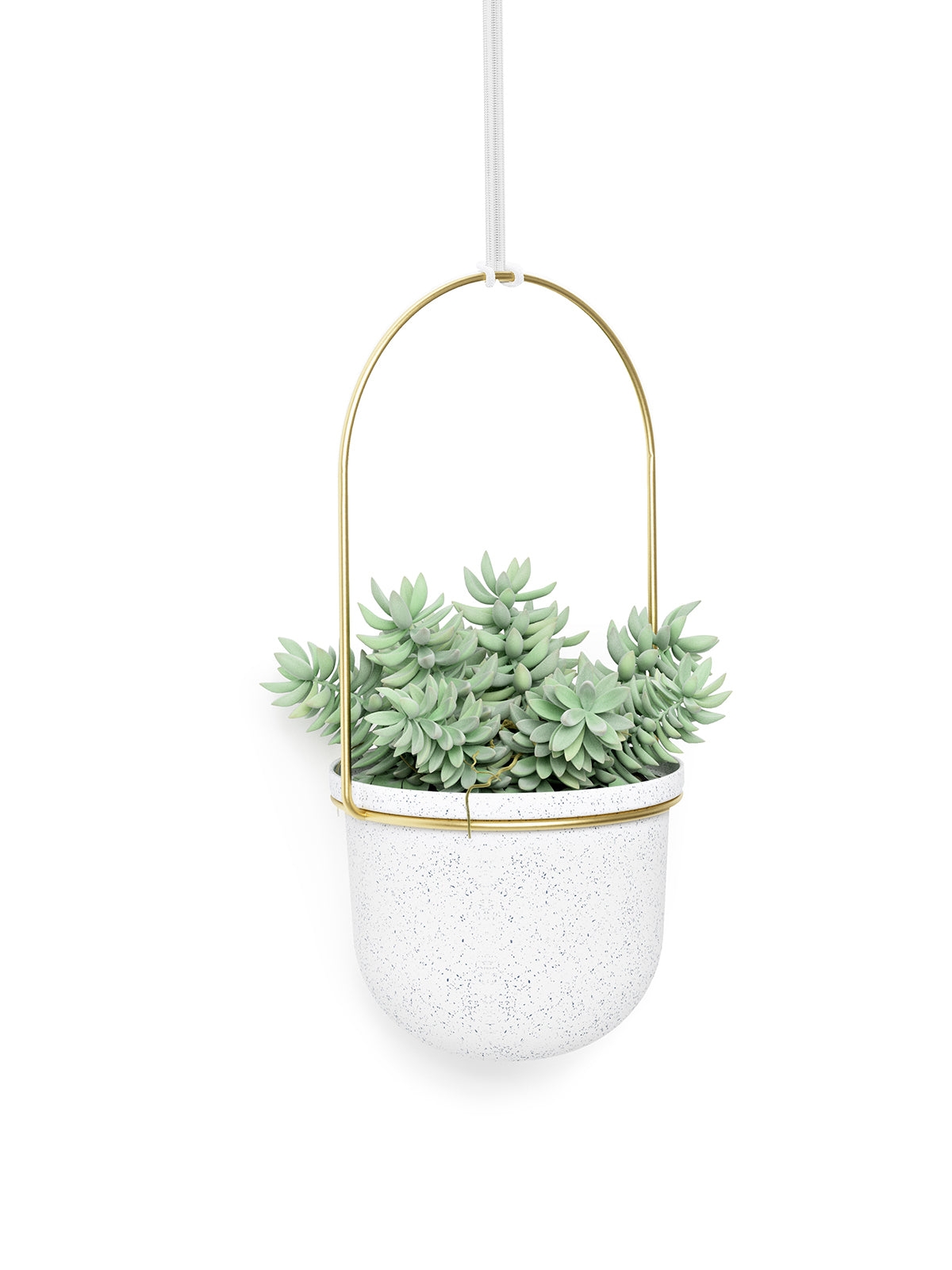 UMBRA Triflora Hanging Planter Set of 5 - White/Brass