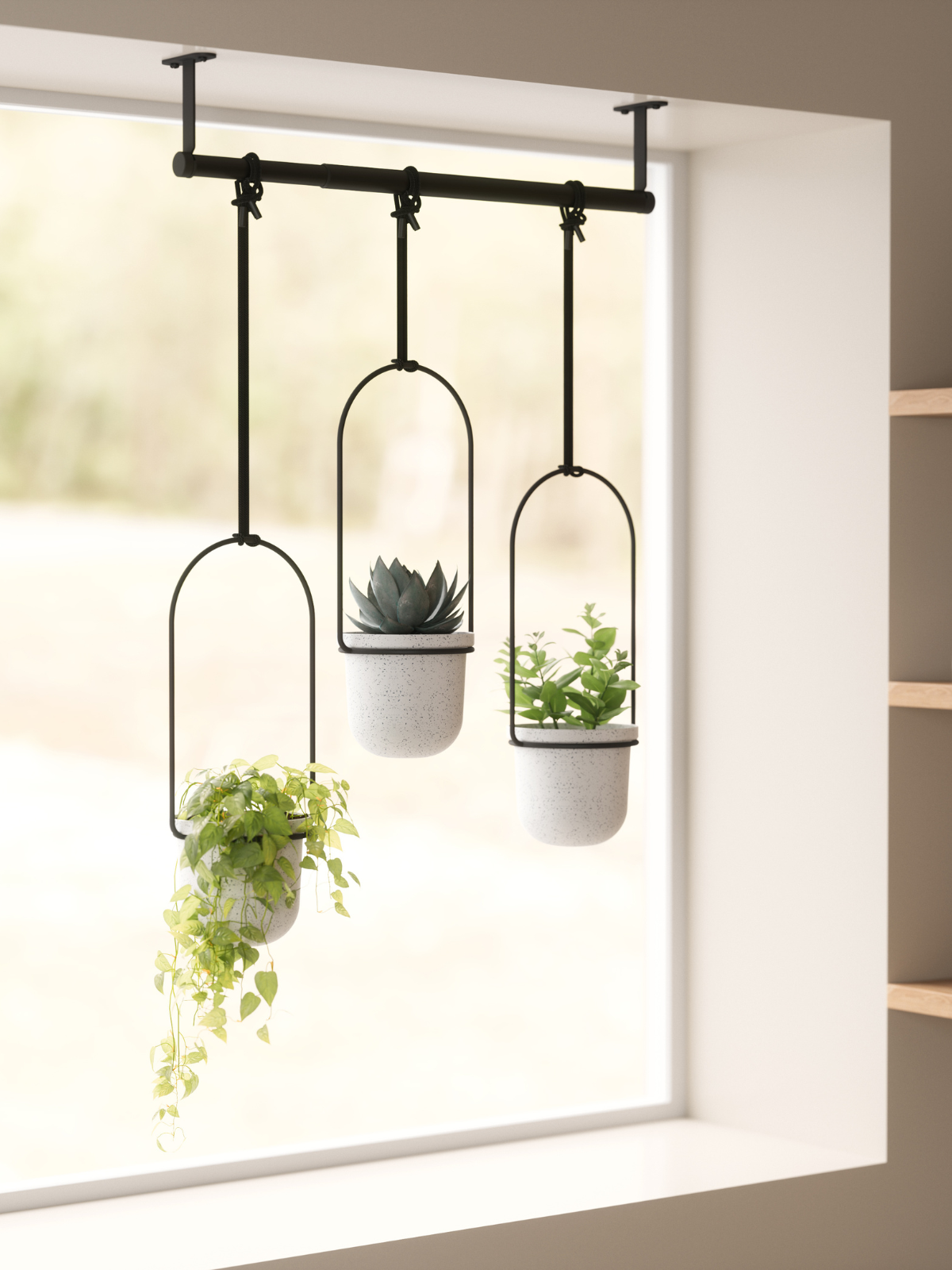 UMBRA Triflora Hanging Planter - White