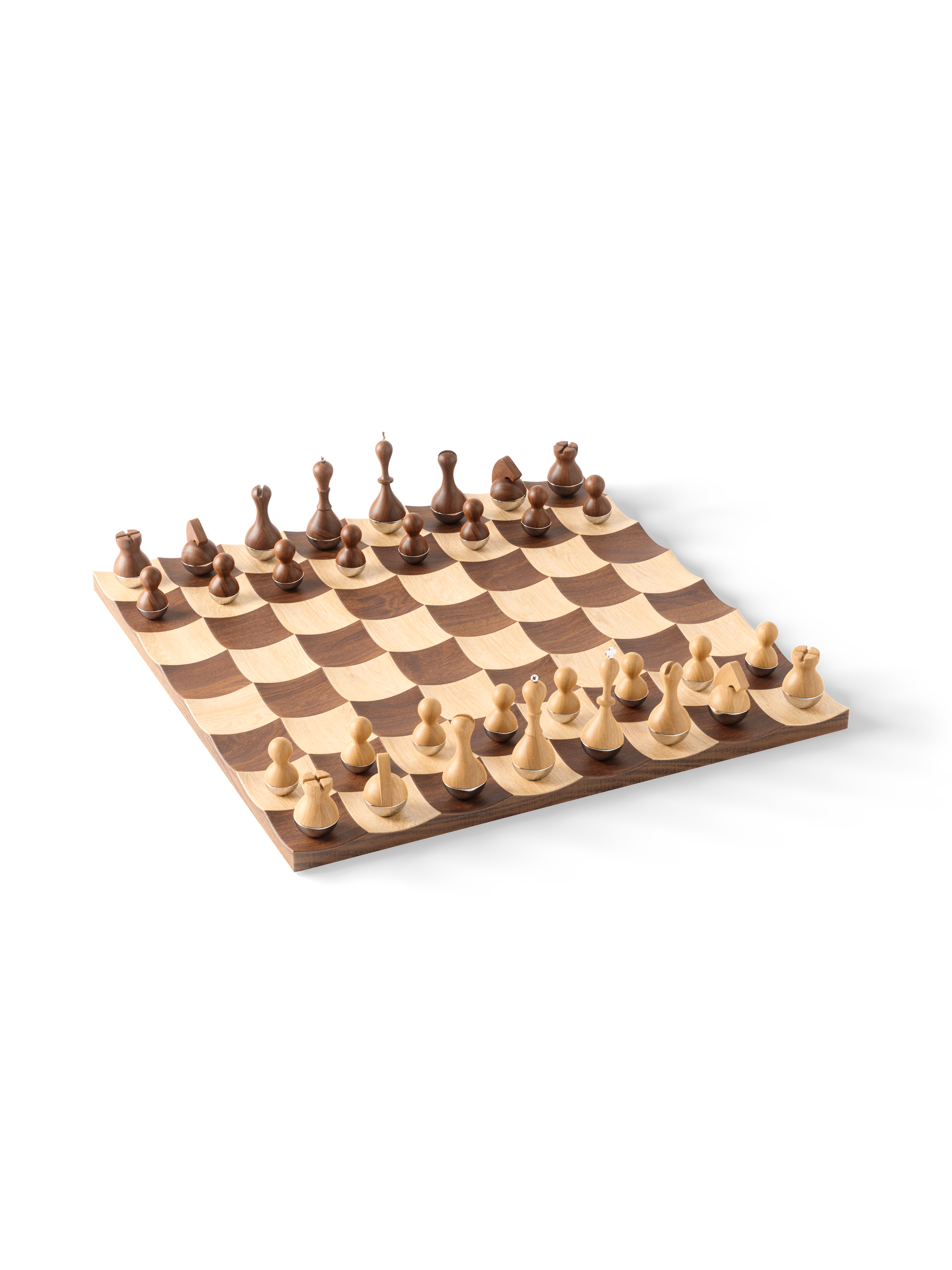 UMBRA Wobble Chess Set - Walnut