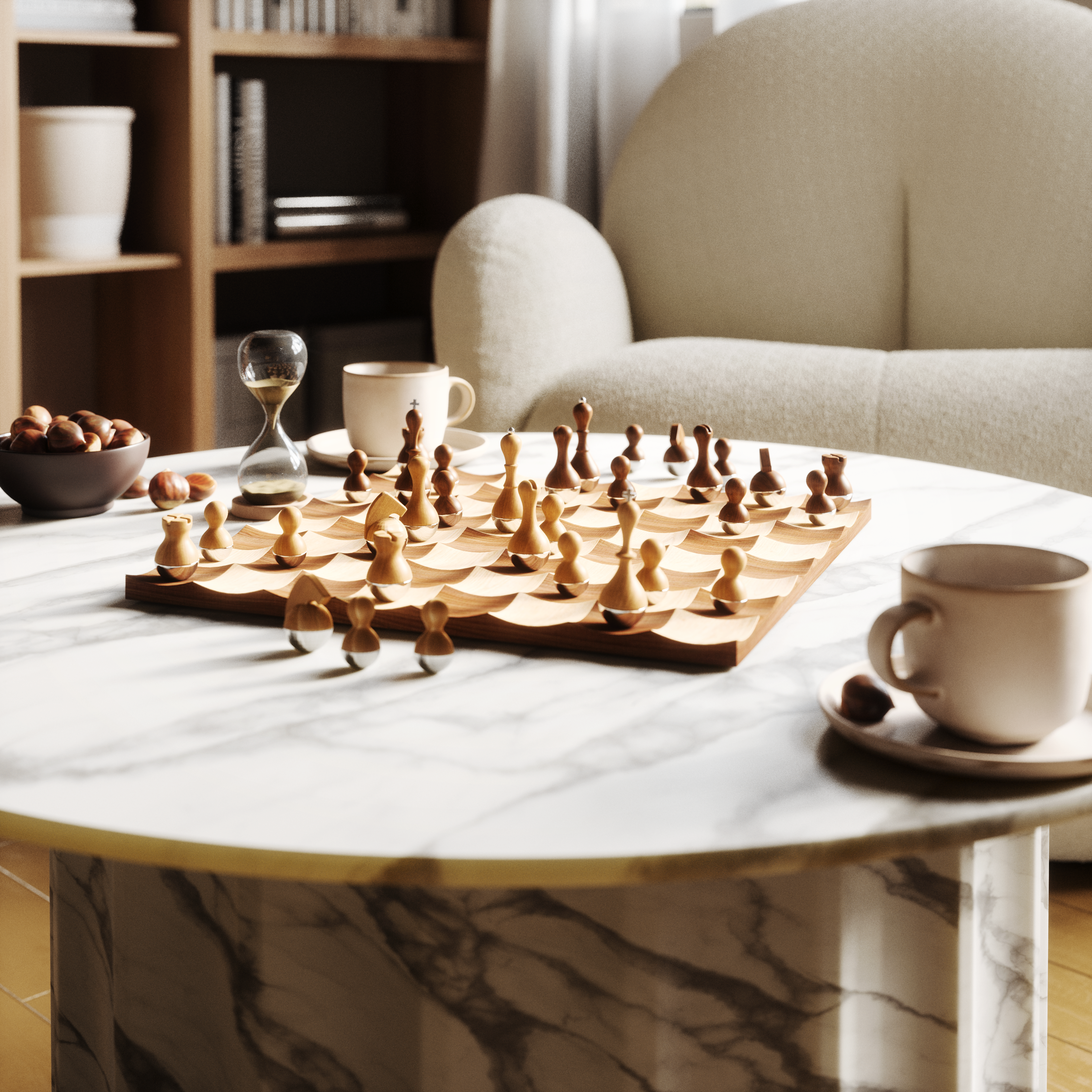 UMBRA Wobble Chess Set - Walnut