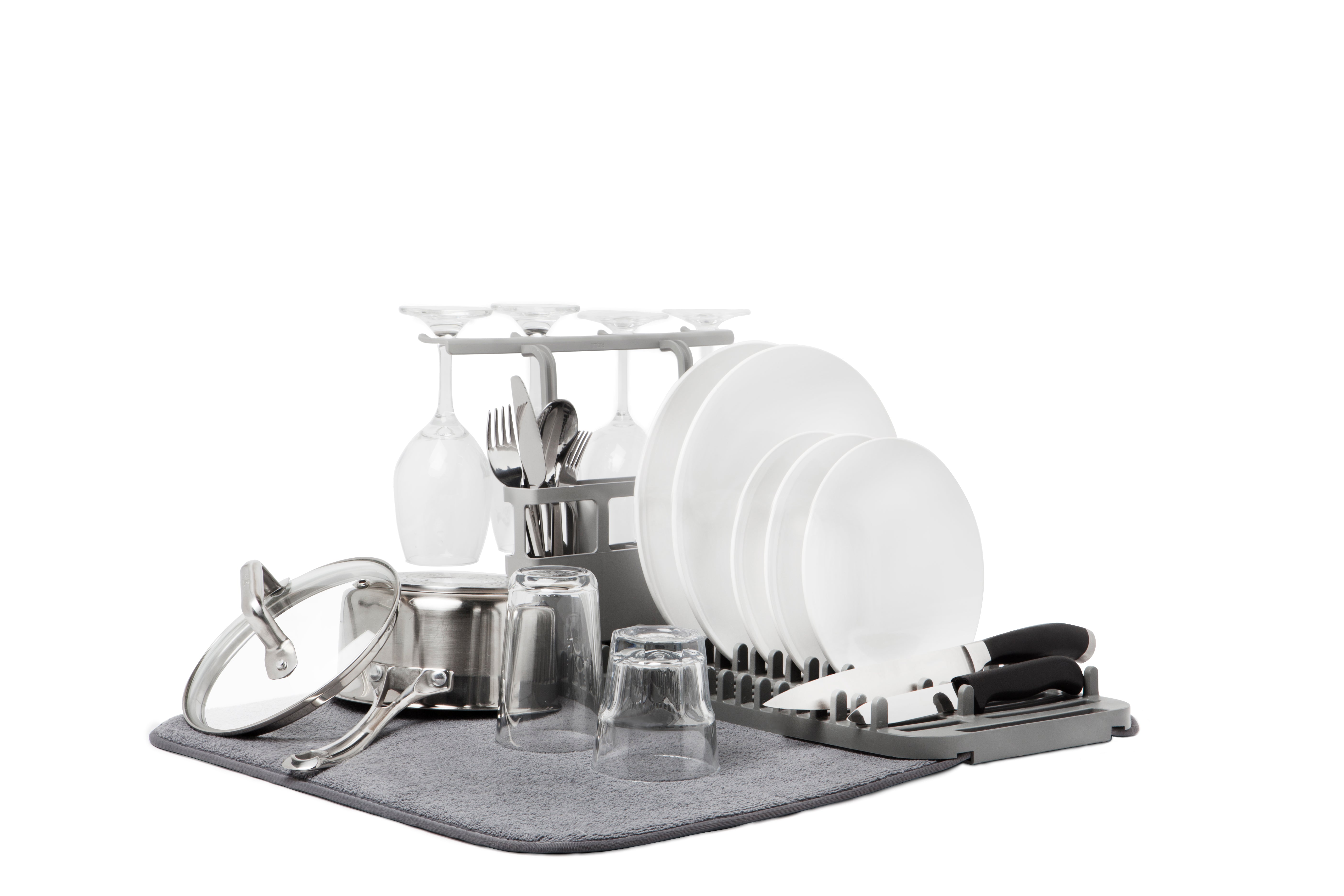 Udry Dishrack & Drying Mat - Charcoal Dish Rack UMBRA