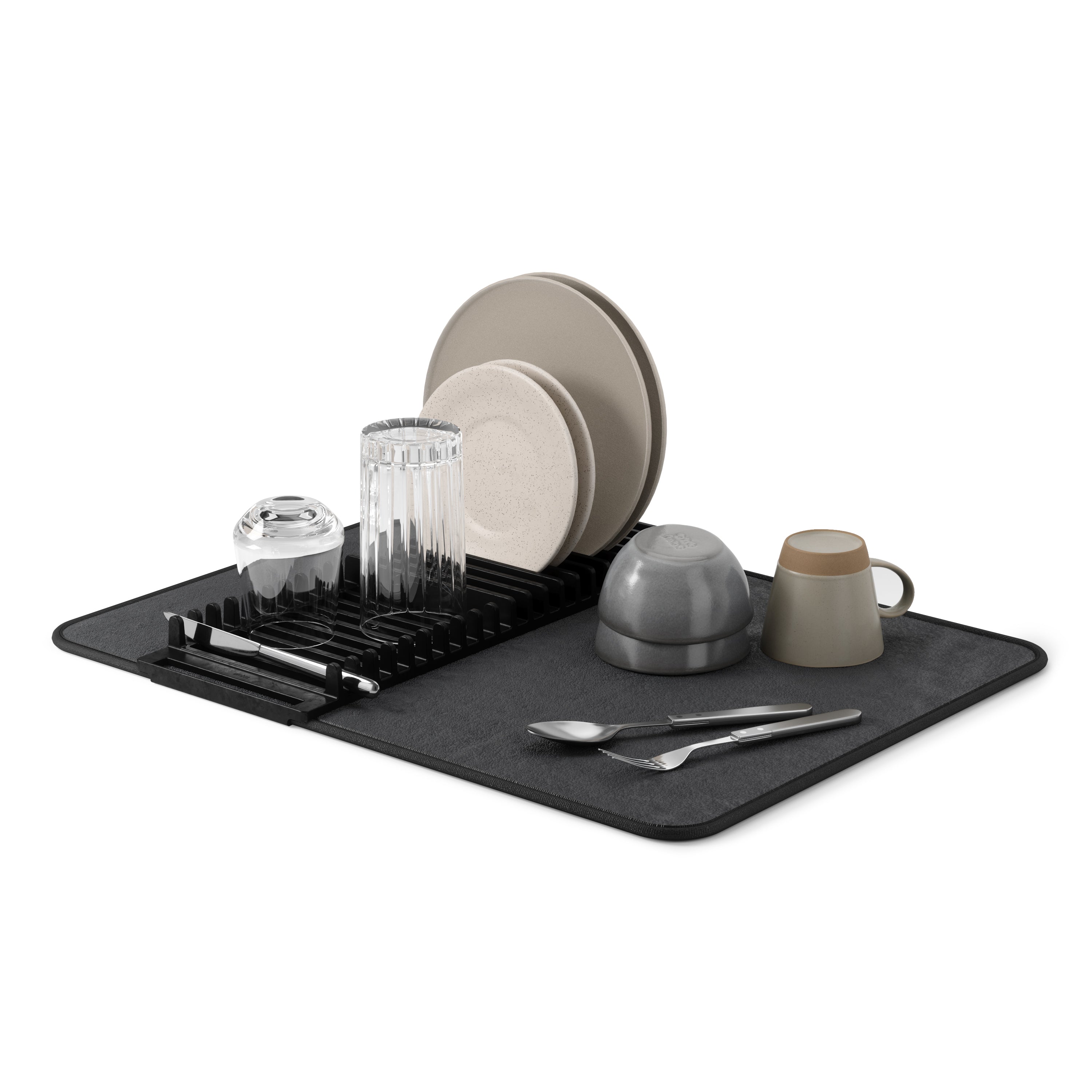  Udry Drying Rack & Drying Mat - Black Dish Rack UMBRA