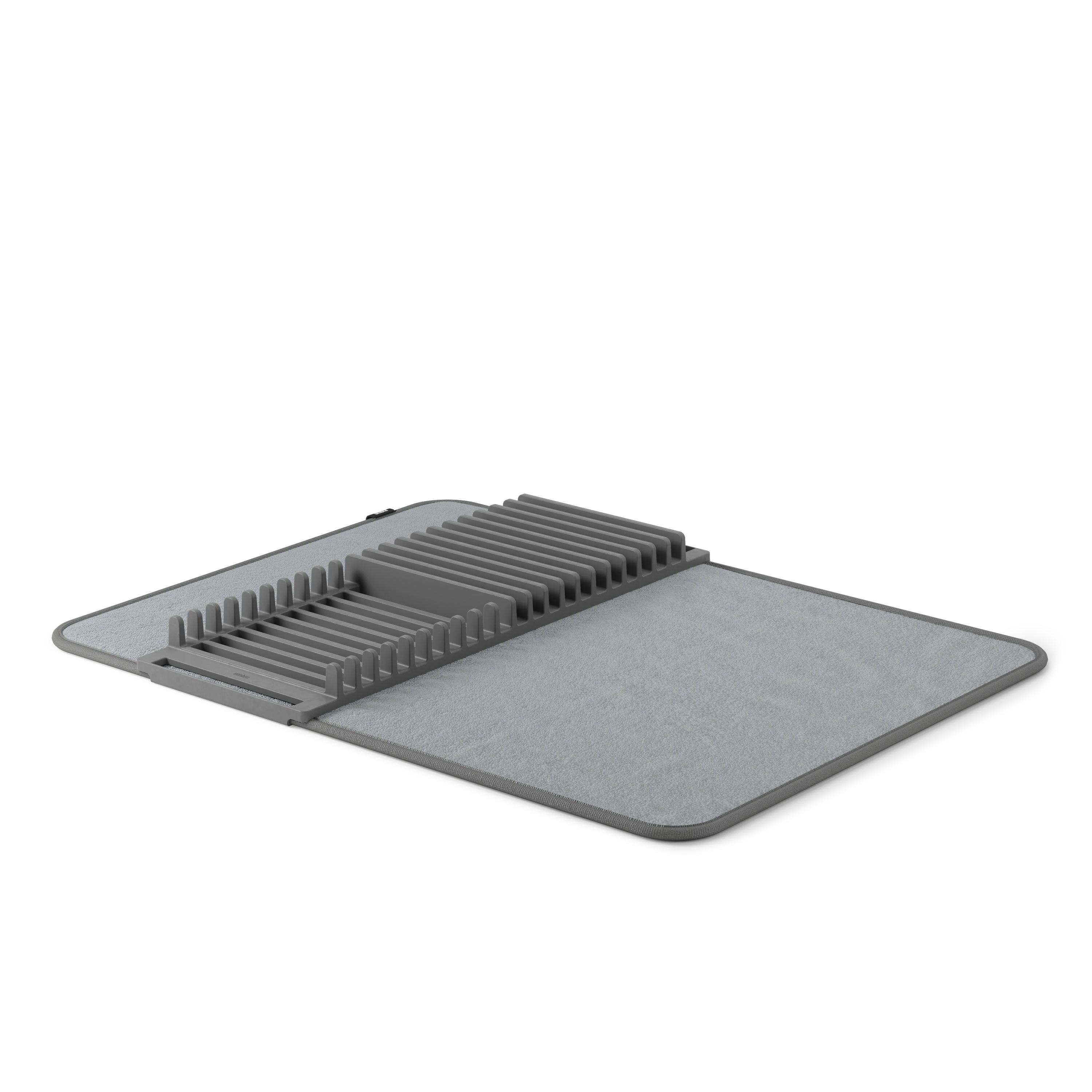  Udry Drying Rack & Drying Mat - Charcoal Dish Rack UMBRA