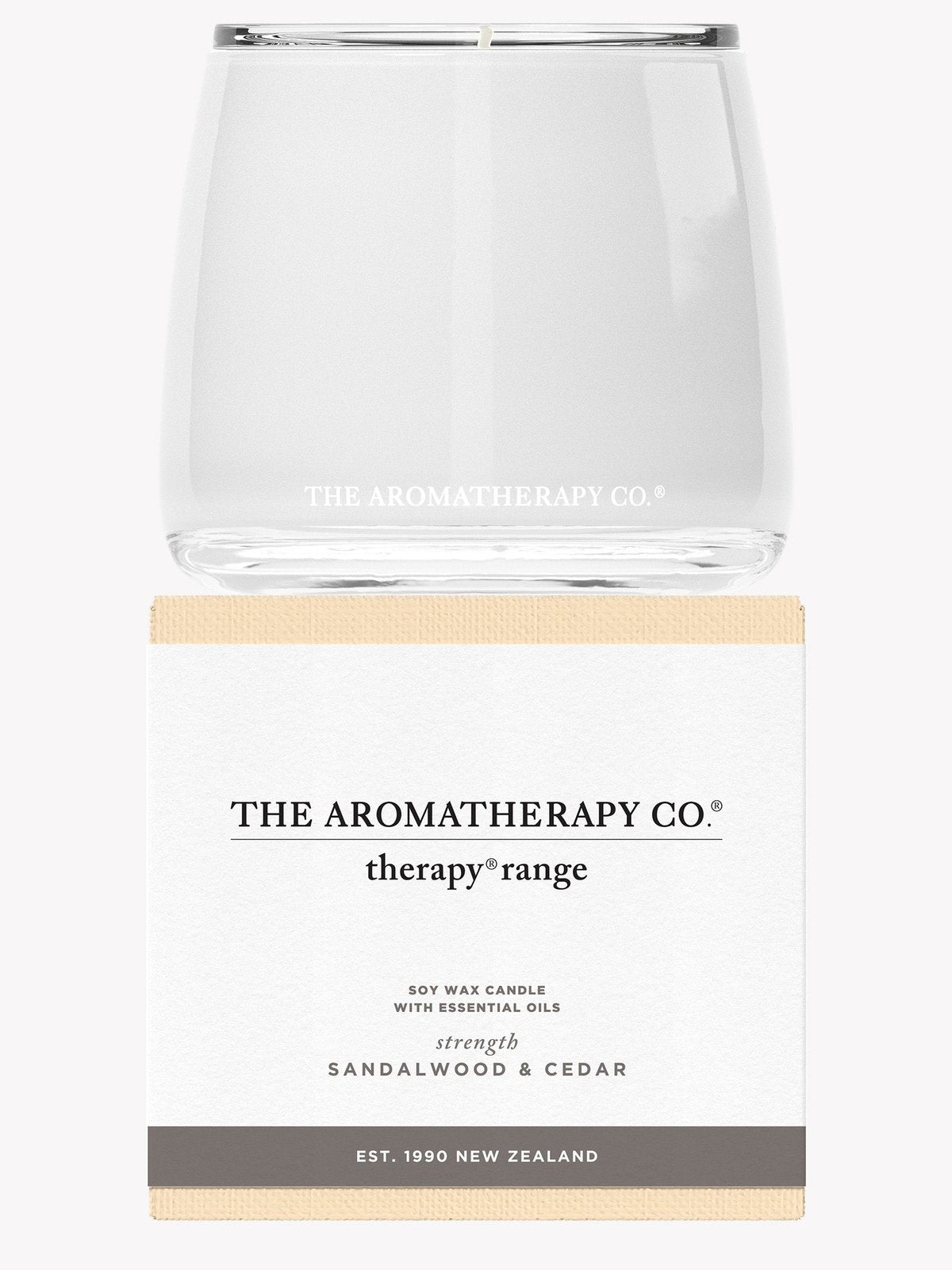 The Aromatherapy Co Therapy Candle Strength - Sandalwood & Cedar