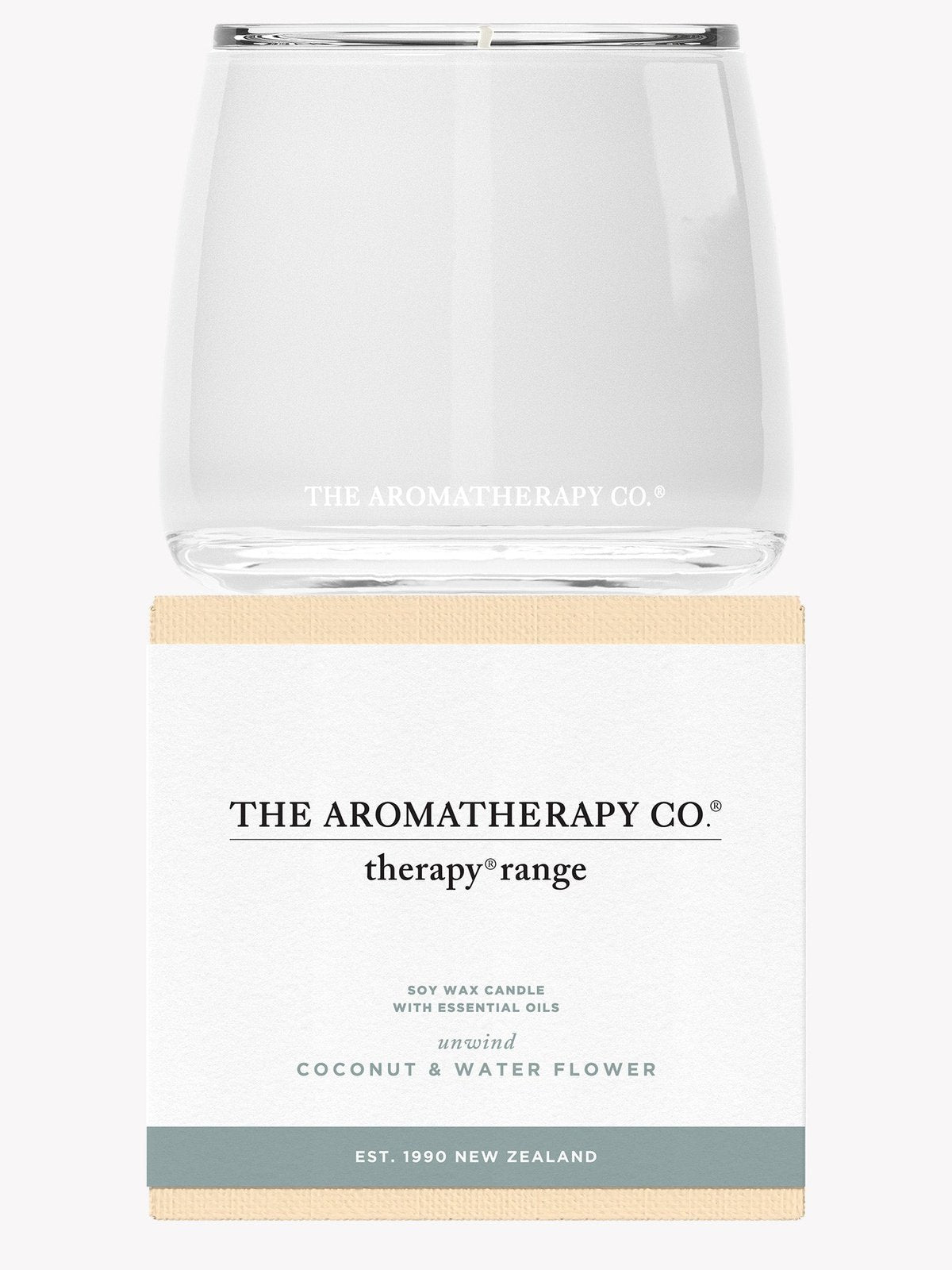 The Aromatherapy Co Therapy Candle Unwind - Coconut & Water Flower